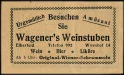 Timbre-monnaie Wagener's Weinstuben - Allemagne - Briefmarkengeld