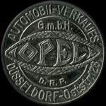 Timbre-monnaie Opel - Dsseldorf - 10 pfennig orange sur fond vert - avers