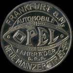 Timbre-monnaie Opel - Frankfurt - 10 pfennig orange sur fond vert - avers