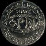 Timbre-monnaie Opel - Halberstadt - 10 pfennig olive sur fond vert - avers