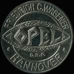 Timbre-monnaie Opel - Hannover - 10 pfennig orange sur fond vert - avers