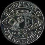 Timbre-monnaie Opel - Osnabrck - 20 pfennig vert sur fond rouge - avers