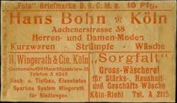 Timbre-monnaie Wechselgeld-Wertmarke - 10 pfennig rouge sur papier - dos