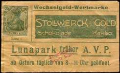 Timbre-monnaie Wechselgeld-Wertmarke - 20 pfennig vert sur papier - face