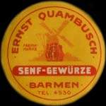 Timbre-monnaie Ernst Quambusch à Barmen - 10 pfennig olive sur fond rose - avers