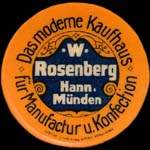 Timbre-monnaie W.Rosenberg à Hannovre - 5 pfennig bordeaux sur fond bleu - avers