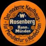 Timbre-monnaie W.Rosenberg à Hannovre - 10 pfennig rouge sur fond bleu - avers