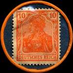 Timbre-monnaie W.Rosenberg à Hannovre - 10 pfennig rouge sur fond bleu - revers
