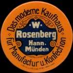 Timbre-monnaie W.Rosenberg à Hannovre - 10 pfennig olive sur fond bleu - avers