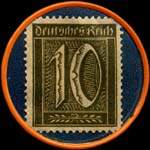 Timbre-monnaie W.Rosenberg à Hannovre - 10 pfennig olive sur fond bleu - revers