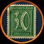 Timbre-monnaie W.Rosenberg à Hannovre - 30 pfennig vert sur fond bleu - revers