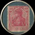 Timbre-monnaie Schepp-op - Jos. Westhoff, Hüsten - 40 pfennig rose-lilas sur fond bleu-vert - revers