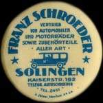Timbre-monnaie Franz Schroeder à Solingen type 2 - 3 mark rouge sur fond vert - avers