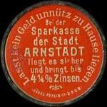 Timbre-monnaie Sparkasse der stadt Arnstadt - Allemagne - briefmarkenkapselgeld