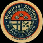 Timbre-monnaie Brauerei Steffens type 1 - 5 pfennig brun sur fond vert - avers