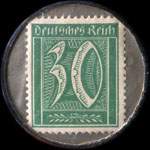 Timbre de 30 pfennig vert sur fond argent