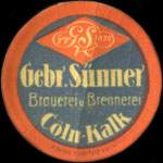 Timbre-monnaie Gebr. S�nner � C�ln-Kalk type 2 - 5 pfennig bordeaux sur fond marron - avers