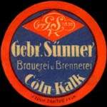 Timbre-monnaie Gebr. S�nner � C�ln-Kalk type 2 - 10 pfennig olive sur fond vert - avers