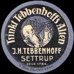Timbre-monnaie Trinkt Tebbenhoff's Alten - J.&nbsp;H.&nbsp;Tebbenhoff - Settrup - gegr 1784 type 5 - 5 pfennig grenat sur fond rose - avers
