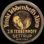 Timbre-monnaie Trinkt Tebbenhoff's Alten - J.&nbsp;H.&nbsp;Tebbenhoff - Settrup - gegr 1784 type 2 - 10 pfennig olive sur fond rose - avers