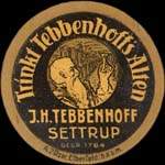 Timbre-monnaie Trinkt Tebbenhoff's Alten - J.&nbsp;H.&nbsp;Tebbenhoff - Settrup - gegr 1784 type 3 - 5 pfennig grenat sur fond rose - avers