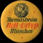 Timbre-monnaie Thomasbru  Mnchen - 10 pfennig marron sur fond rouge - avers
