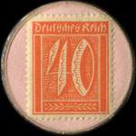 Timbre de 40 pfennig orange sur fond rose