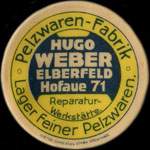 Timbre-monnaie Hugo Weber à Alberfeld - Allemagne - briefmarkenkapselgeld