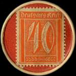 Timbre de 40 pfennig orange sur fond rouge