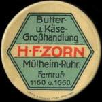 Timbre-monnaie H.F.Zorn à Mülheim-Ruhr - 25 pfennig brun sur fond rouge - avers