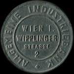 Briefmarkenkapselgeld (timbre-monnaie) Allgemeine Industriebank - Wien I - Wipplinger Strasse 2 - 50 heller sur fond rose - avers