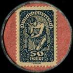 Briefmarkenkapselgeld (timbre-monnaie) Allgemeine Industriebank - Wien I - Wipplinger Strasse 2 - 50 heller sur fond rose - revers