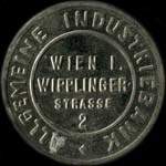 Briefmarkenkapselgeld (timbre-monnaie) Allgemeine Industriebank - Wien I - Wipplinger Strasse 2 - 50 heller sur fond jaune - avers