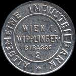 Briefmarkenkapselgeld (timbre-monnaie) Allgemeine Industriebank - Wien I - Wipplinger Strasse 2 - 100 kronen sur fond marbr - avers