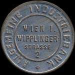 Briefmarkenkapselgeld (timbre-monnaie) Allgemeine Industriebank - Wien I - Wipplinger Strasse 2 - 500 kronen sur fond dor - avers
