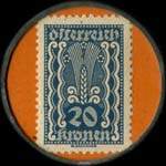 Timbre-monnaie Austroreklame - Wien - 20 kronen sur fond orange - revers