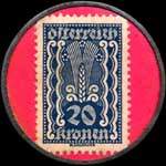 Timbre-monnaie Austroreklame - Wien - 20 kronen sur fond rose - revers