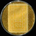 Timbre-monnaie Hans Codrnja - Wien - 500 kronen sur fond doré - revers