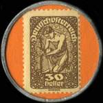 Timbre-monnaie Dom-Webe - Gesellschaft fr textilerzeugnisse M.B.H. - 30 heller sur fond orange - revers