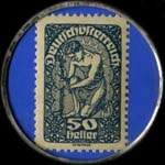 Timbre-monnaie Dom-Webe - Gesellschaft fr textilerzeugnisse M.B.H. - 50 heller sur fond bleu - revers