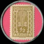 Timbre-monnaie Dom-Webe - Gesellschaft fr textilerzeugnisse M.B.H. - 1/2 krone sur fond rose - revers