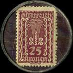 Timbre-monnaie Dom-Webe - Gesellschaft fr textilerzeugnisse M.B.H. - 25 kronen sur fond marbr - revers