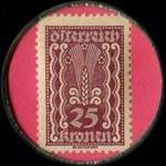 Timbre-monnaie Dom-Webe - Gesellschaft fr textilerzeugnisse M.B.H. - 25 kronen sur fond rose - revers