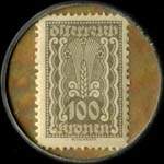 Timbre-monnaie Dom-Webe - Gesellschaft fr textilerzeugnisse M.B.H. - 100 kronen sur fond marron marbr 2 - revers