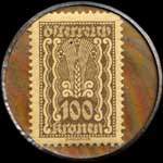 Timbre-monnaie Dom-Webe - Gesellschaft fr textilerzeugnisse M.B.H. - 100 kronen sur fond marron marbr - revers