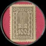 Timbre-monnaie Dom-Webe - Gesellschaft fr textilerzeugnisse M.B.H. - 100 kronen sur fond rose - revers