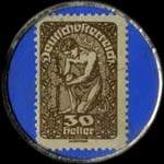 Timbre-monnaie Dregozug der billige - typendrucker- Kuno Wald - Wien - 30 heller sur fond bleu - revers