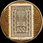 Timbre-monnaie Elida Badeseife - 100 kronen sur fond dor - revers