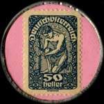 Timbre-monnaie Foncire - allgemeine versicherungsanstalt - Wien I - 50 heller sur fond rose - revers