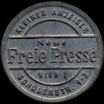Timbre-monnaie Freie Presse - 10 heller sur fond doré - avers